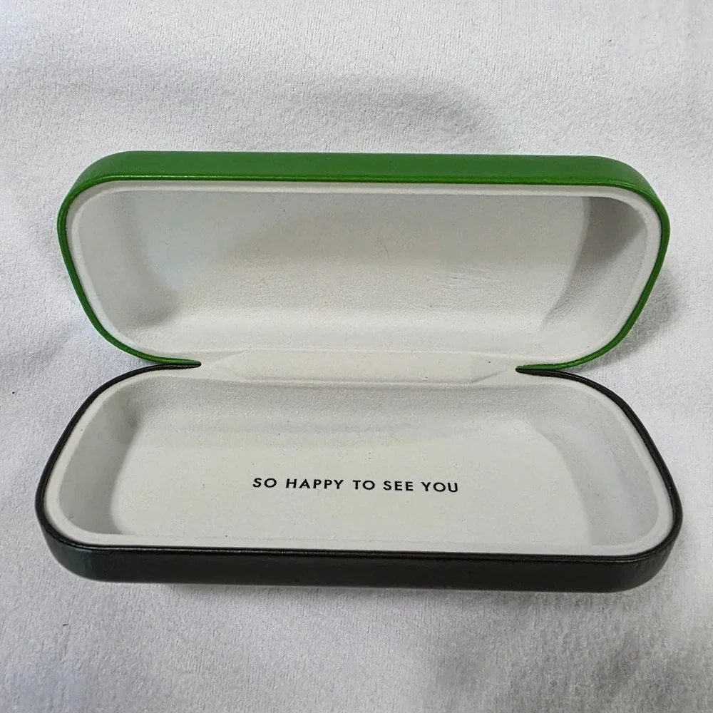 Kate Spade Sunglasses Hard Case Green Black Clam Shell‎ With Microfiber Cloth 7